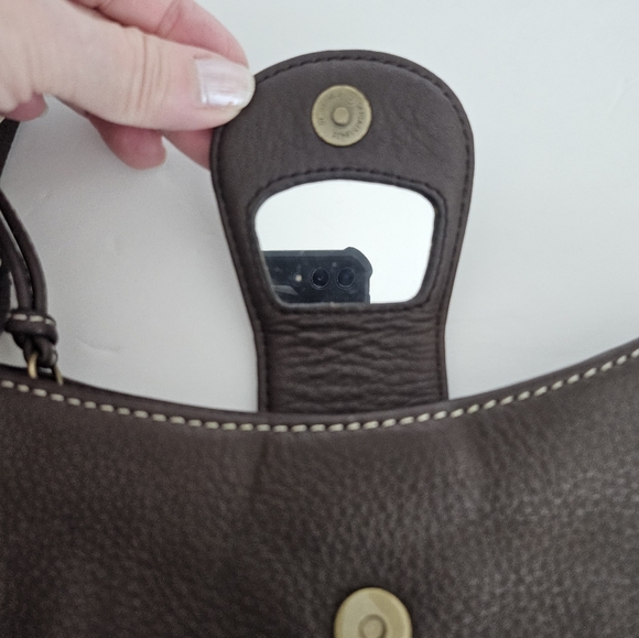 Cole Haan Wristlet Soft Brown Leather 9X5 mirror preppy - Picture 3 of 5